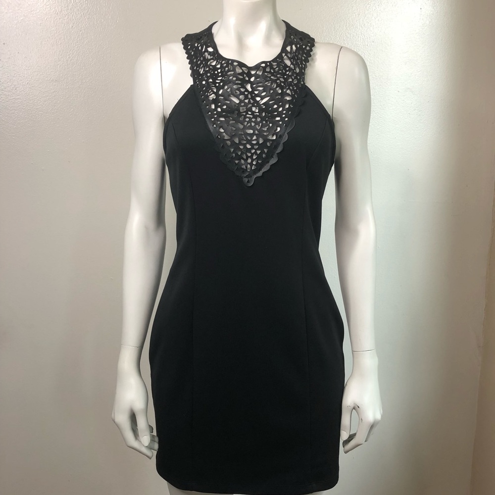 Black Arden B dress with front laser cutout
